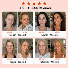 Before and after tan results from real reviewers, 4.9 stars