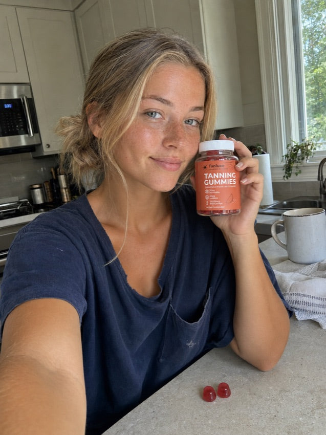 Tanluxe customer with a golden tan