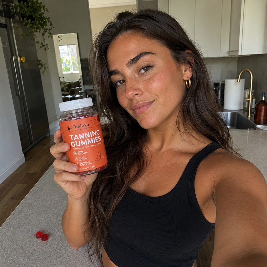 Tanluxe customer with a golden tan